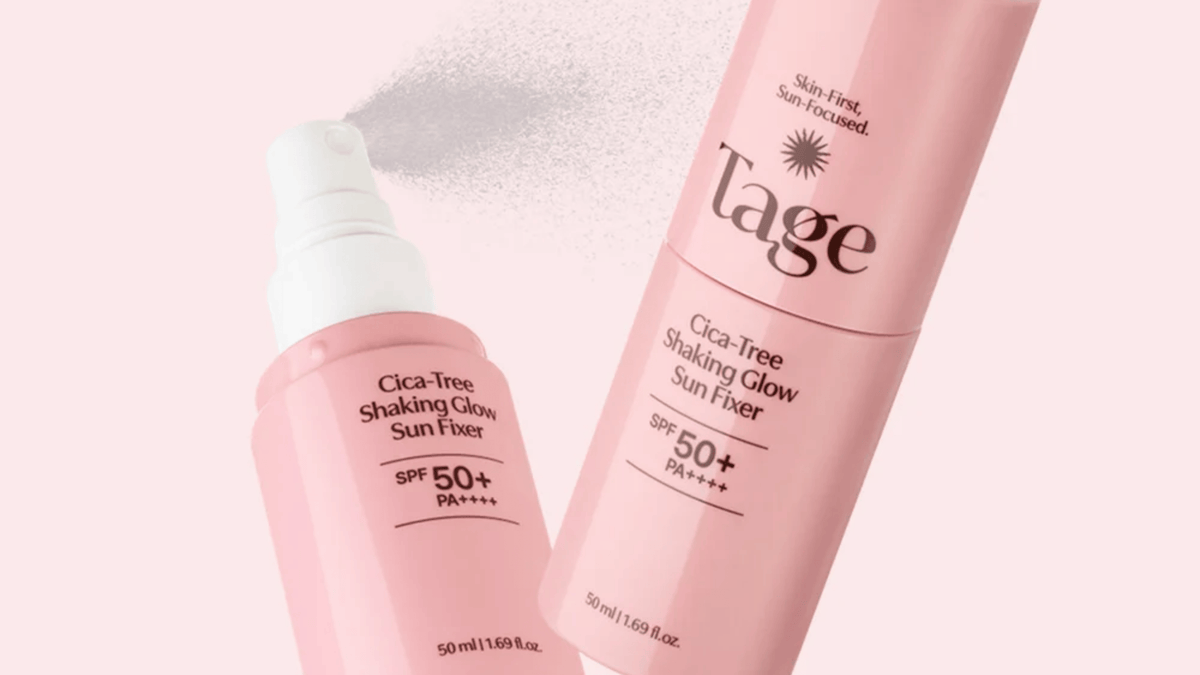 TAGE Cica-Tree Shaking Glow Sun Fixer SPF50+ PA++++ – återfuktande koreanskt solskydd med glow-effekt
