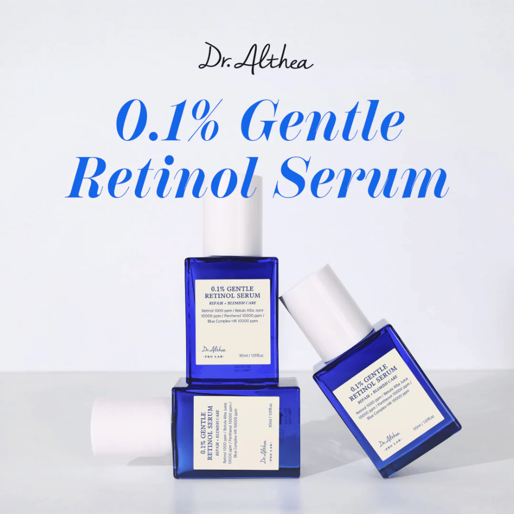 Zdjęcie Dr. Althea 0.1% Gentle Retinol Serum – delikatne, ale skuteczne serum, które pielęgnuje skórę, zmniejsza zmarszczki i promuje młodzieńczy blask.