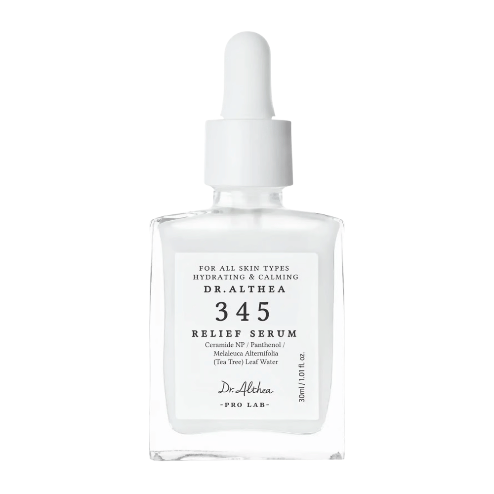 Dr. Althea 345 Relief Serum 30 ml – kojące serum do twarzy dla skóry wrażliwej z ceramidami, pantenolem i składnikami nawilżającymi.