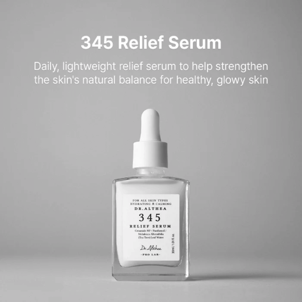 Dr. Althea 345 Relief Serum 30 ml – lekkie serum nawilżające dla skóry wrażliwej z ceramidami, pantenolem i wodą tea tree.