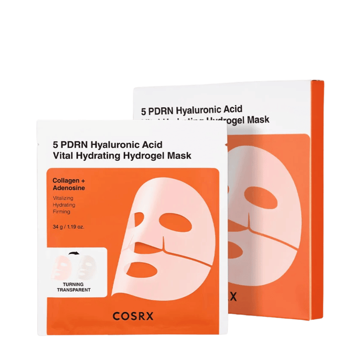 COSRX 5 PDRN Hyaluronic Acid Vital Hydrating Hydrogel Mask 34 g z kolagenem i adeniną dla nawilżającej i ujędrniającej pielęgnacji skóry