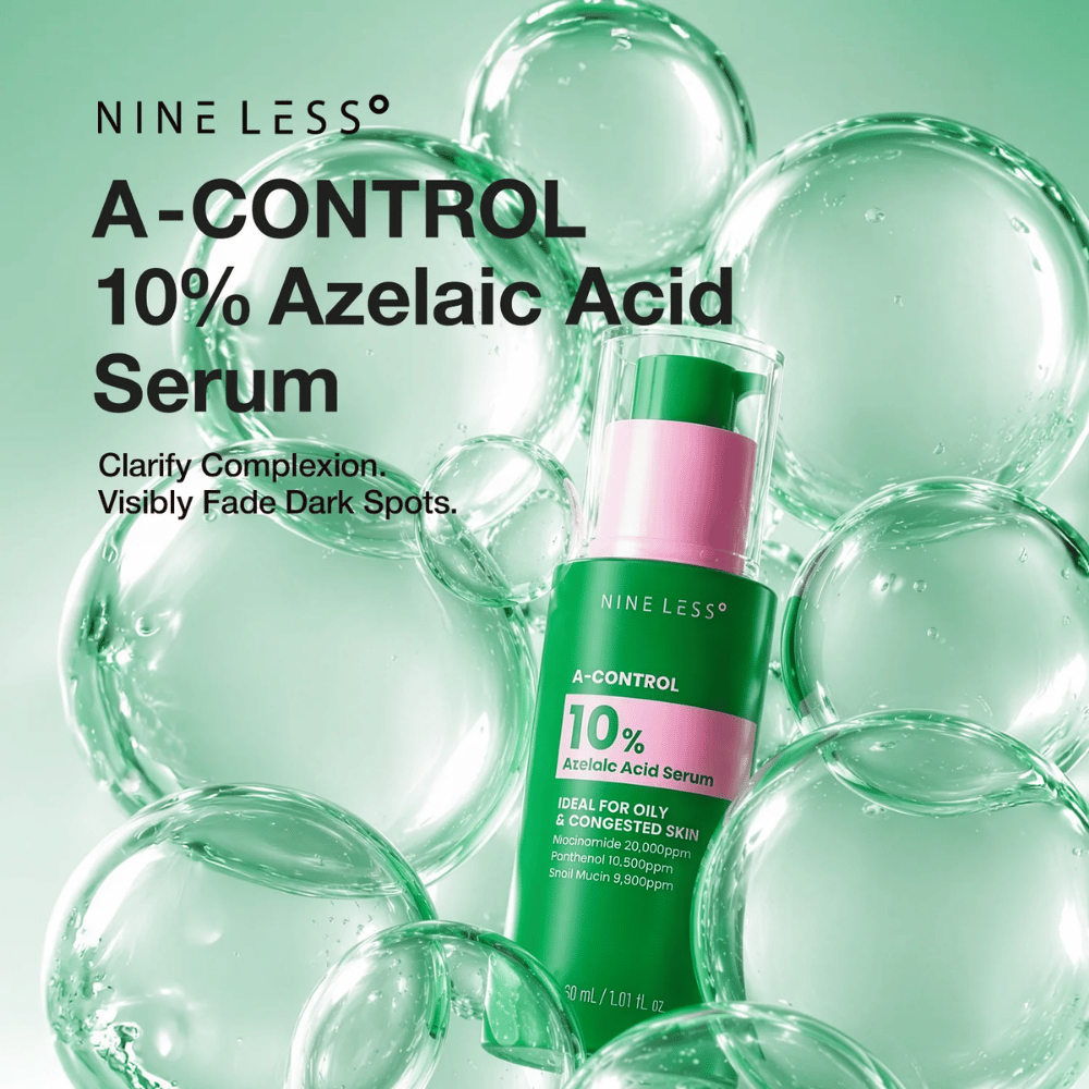 NINELESS A-Control 10% Azelaic Acid Serum 30 ml – koreańskie serum z kwasem azelainowym na niedoskonałości, przebarwienia i dla bardziej wyrównanego kolorytu skóry.