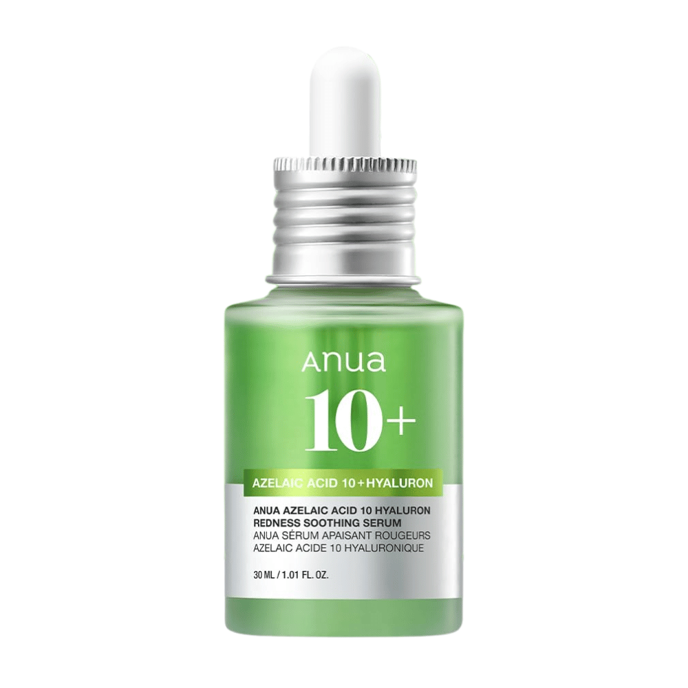 ANUA Azelaic Acid 10+ Hyaluron Serum łagodzi zaczerwienienia i skutecznie nawilża skórę. Zawiera kwas azelainowy i kwas hialuronowy, aby zmniejszyć podrażnienia i wzmocnić barierę ochronną skóry. Idealny dla wrażliwej skóry. Stosuj codziennie, aby uzyskać widoczne rezultaty.