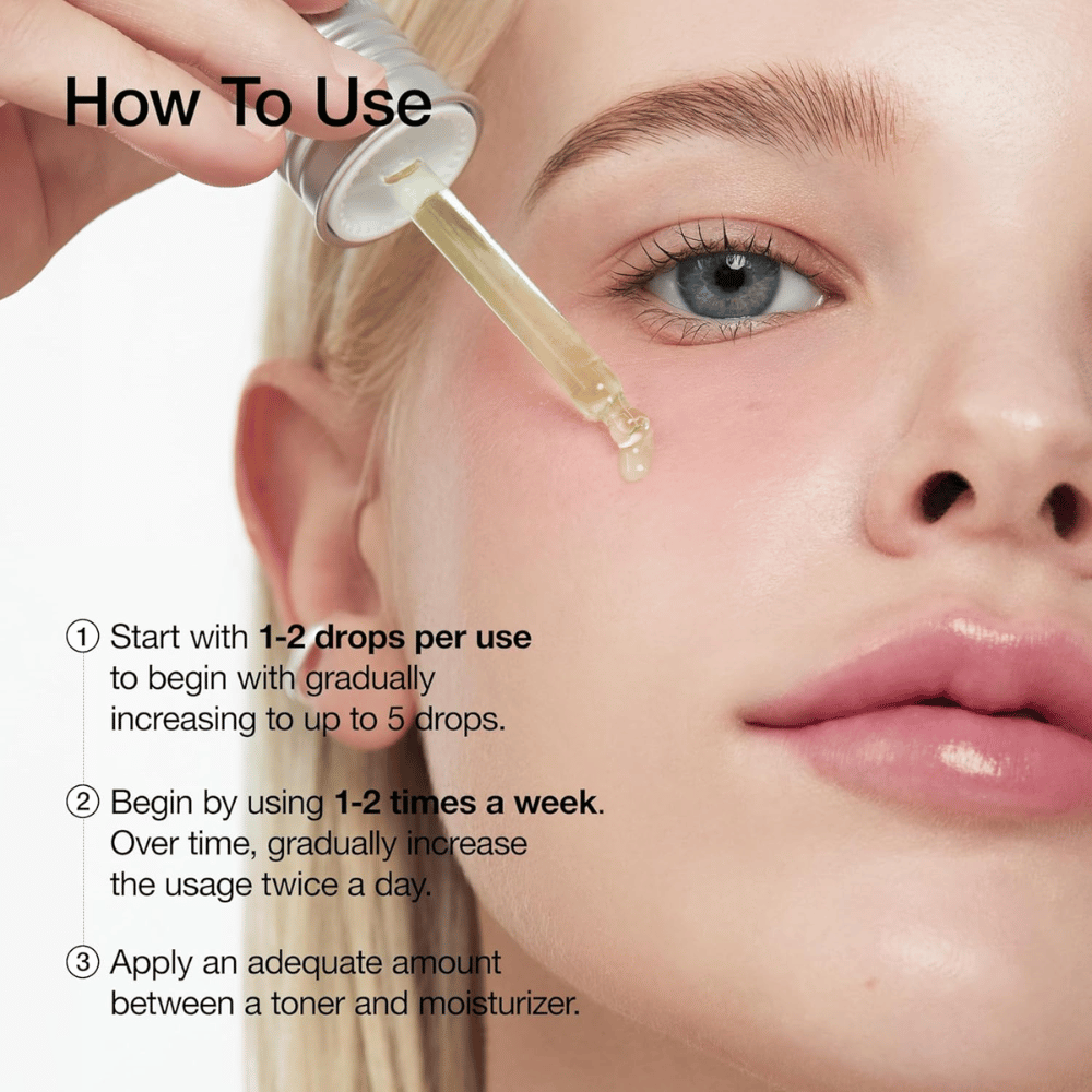 Stosowanie ANUA Azelaic Acid 10+ Hyaluron Serum:

Zacznij od 1-2 kropli i stopniowo zwiększaj do 5 kropli.
Stosuj 1-2 razy w tygodniu, a następnie zwiększ do codziennego stosowania rano i wieczorem.
Nakładaj pomiędzy tonerem a kremem nawilżającym.