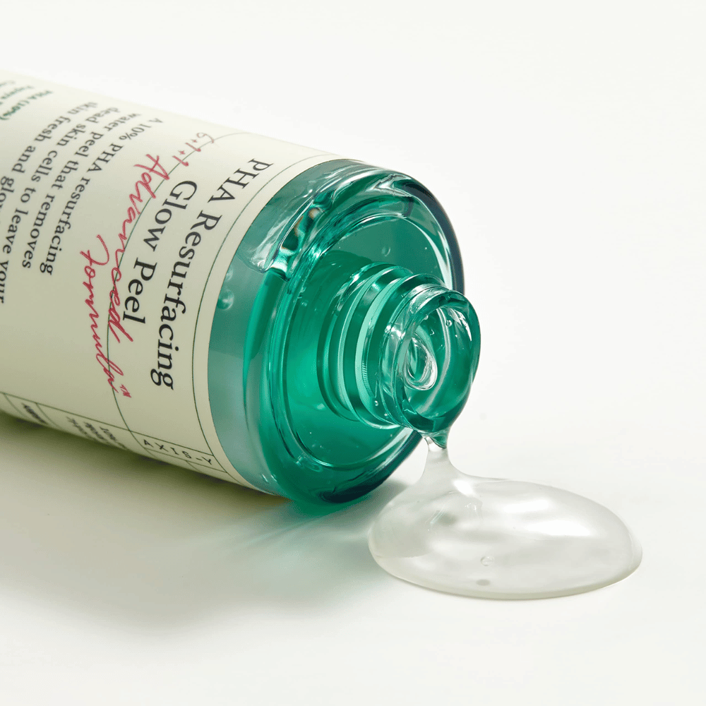 Butelka AXIS - Y PHA Resurfacing Glow Peel 50ml na gładkiej powierzchni.