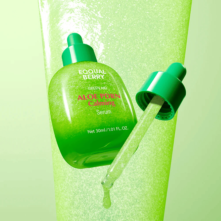 EQQUALBERRY Aloe PDRN Calming Serum 30 ml z pipetą – łagodzące serum do twarzy z aloesem i PDRN dla nawilżonej i zrównoważonej skóry.