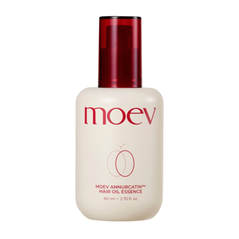 MOEV Annurcatin Hair Oil Essence 80ml – lekki olejek do włosów z biotyną i jabłkiem Annurca, który wzmacnia, nawilża i nadaje włosom naturalny blask bez obciążania.