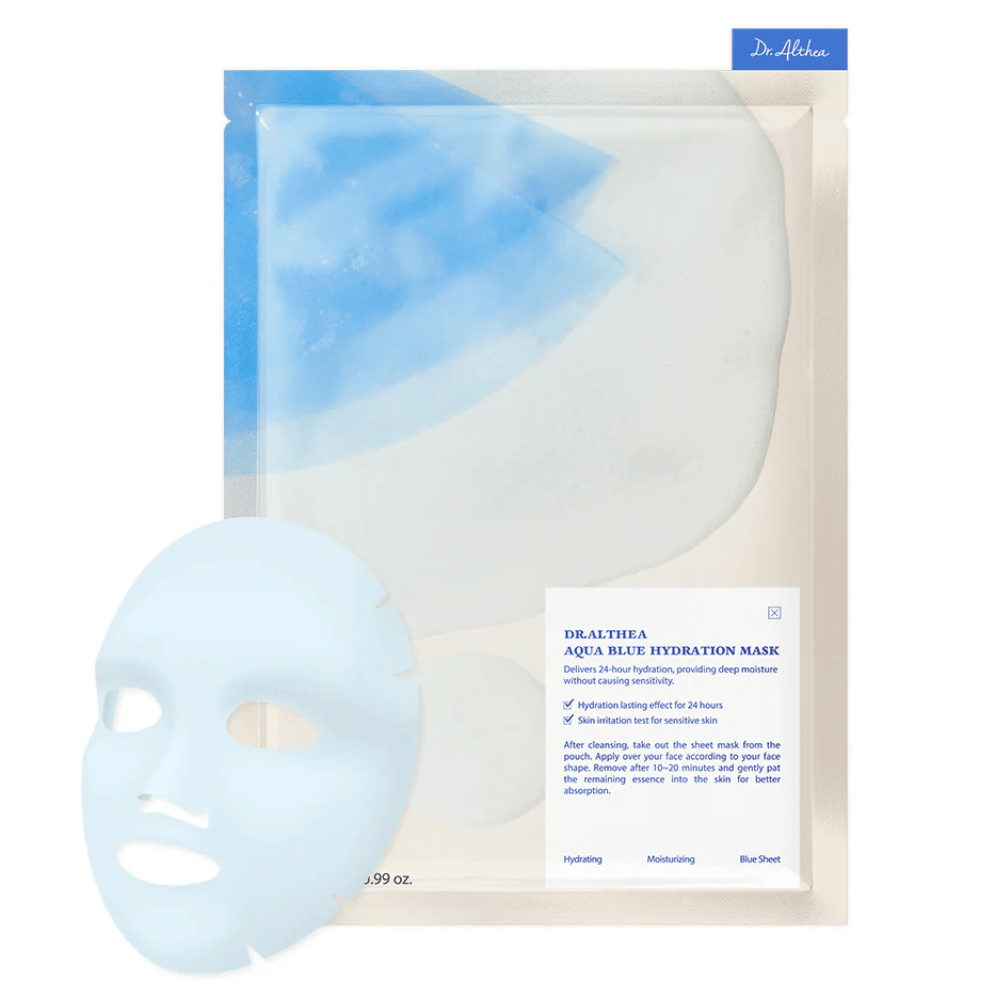 Dr. Althea Aqua Blue Hydration Mask
Zapewnia 24-godzinne głębokie nawilżenie bez podrażniania skóry. Idealna dla wrażliwej cery. Maska zawiera azulene, który łagodzi i intensywnie nawilża.