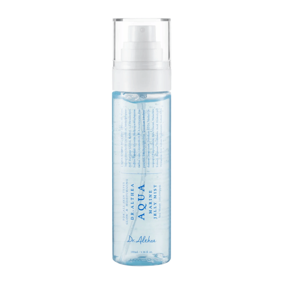 Zdjęcie produktu Dr. Althea Aqua Marine Jelly Mist z przezroczystym opakowaniem i formułą na bazie żelu