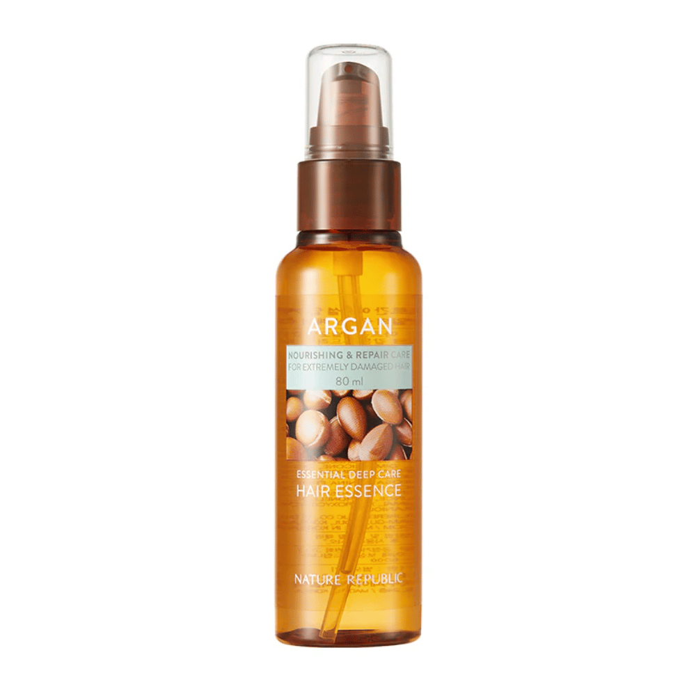 Zdjęcie produktu Nature Republic Argan Essential Moisture Hair Oil 80 ml – odżywcza olej do włosów suchych i zniszczonych.