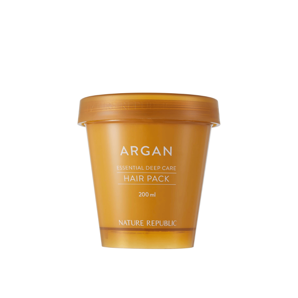 Obraz produktu Nature Republic Argan Essential Moisture Repairing Hair Mask 200 ml – nawilżająca maska do włosów z olejem arganowym.