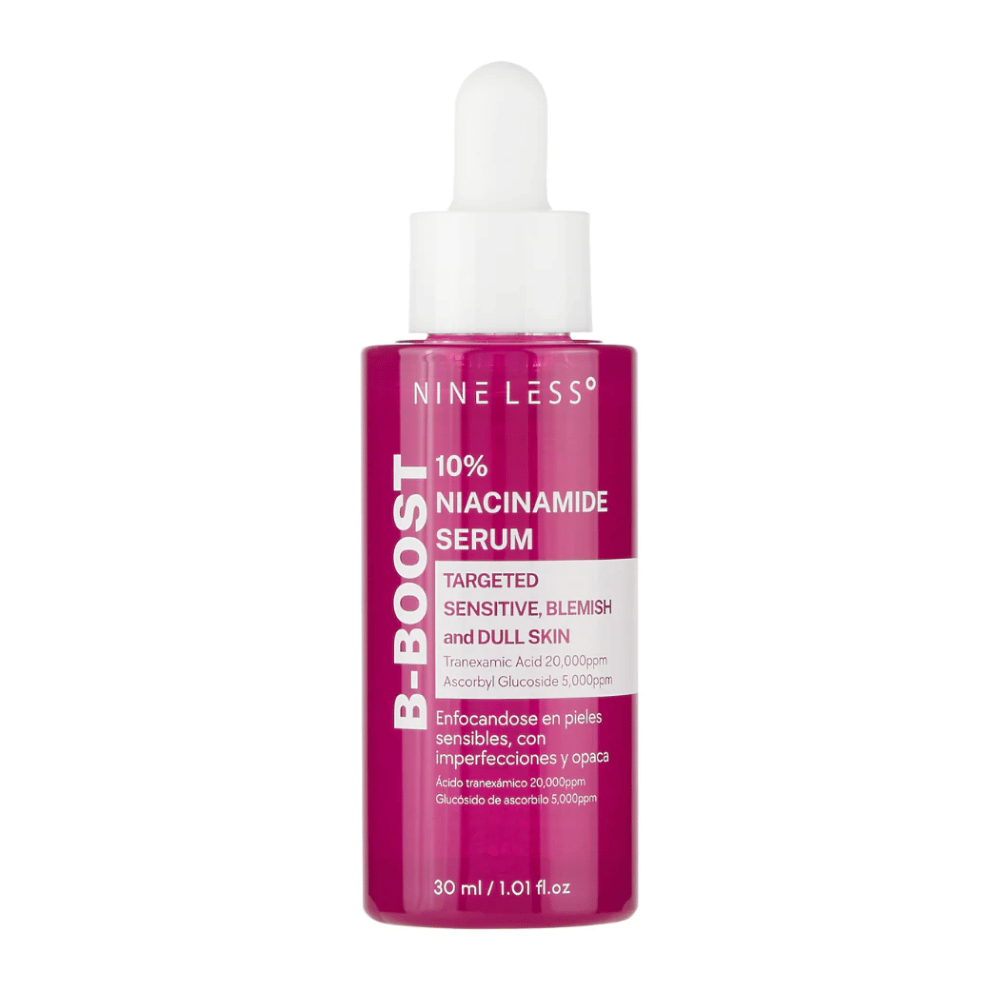 B-Boost 10% Niacinamide Serum w butelce z pipetą.