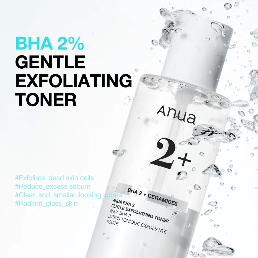Anua BHA 2% Gentle Exfoliating Toner z ceramidami – delikatny BHA-tonik do twarzy który redukuje zatkane pory i nadmiar sebum