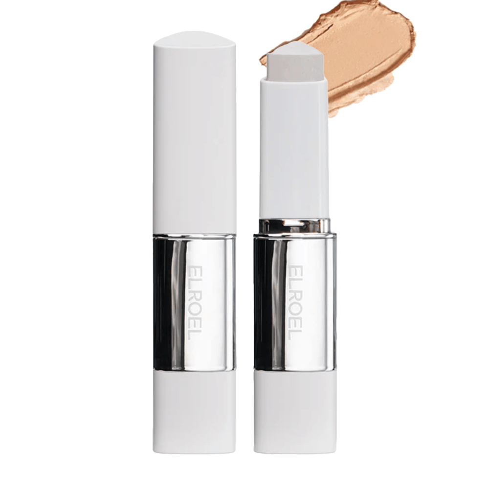 ELROEL Blanc Cover Cream Stick concealer w głębokim odcieniu z wysokim kryciem i miękkim, skórnym wykończeniem.