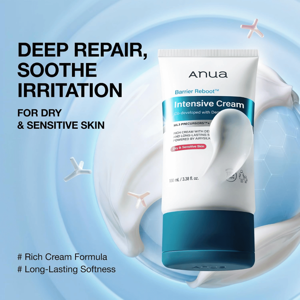 4. Anua Barrier Reboot Intensive Cream – intensywnie nawilżający krem do twarzy dla skóry suchej i wrażliwej