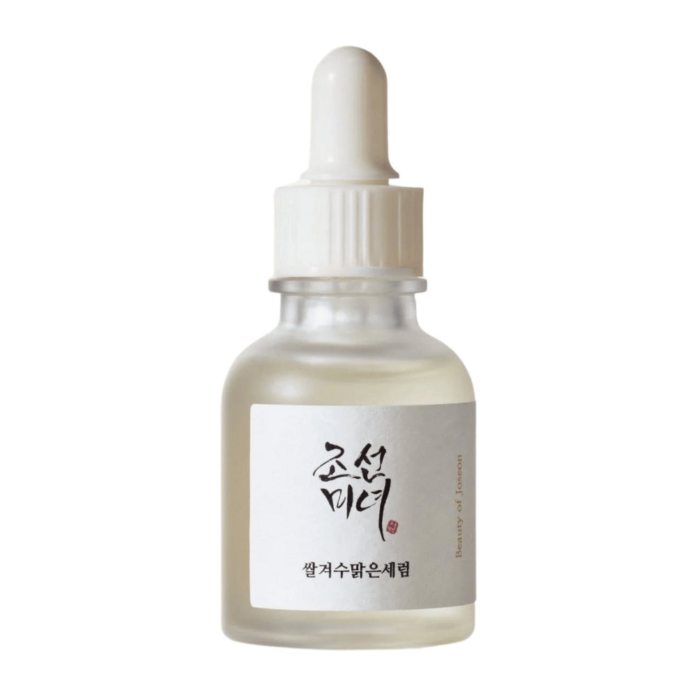 Beauty of Joseon Glow Deep Serum w szklanej butelce z pipetą i tradycyjnym koreańskim wzornictwem.
