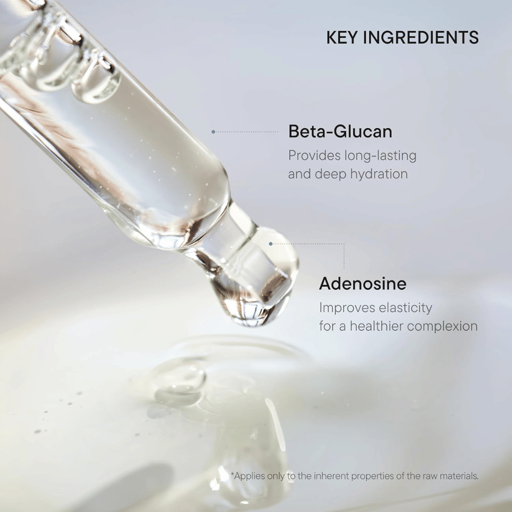 iUNIK Beta-Glucan Power Moisture Serum z beta-glukanem i adenozyną, które zapewniają długotrwałe nawilżenie i poprawioną elastyczność