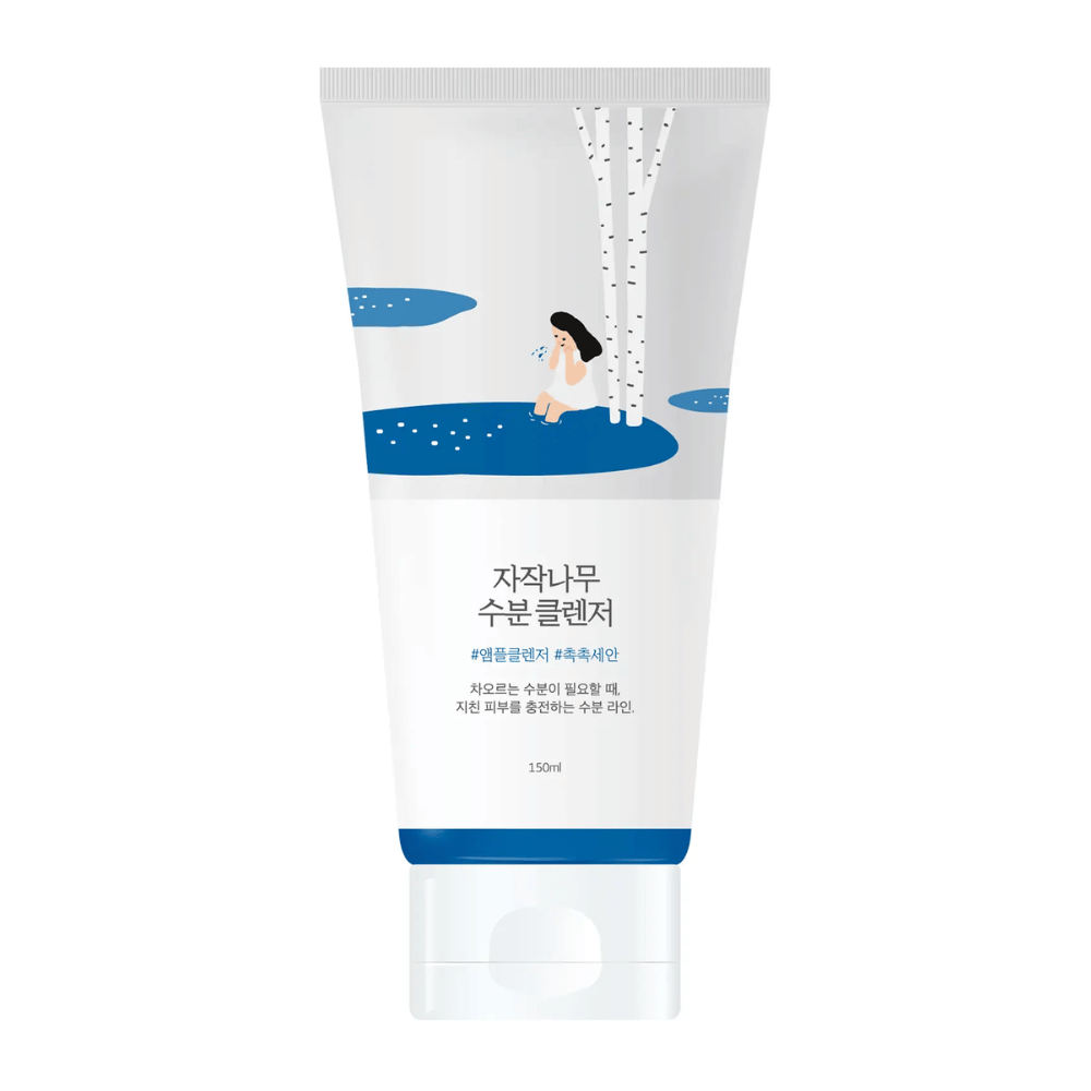 ROUND LAB Birch Juice Moisturizing Cleanser 150 ml w tubce, łagodny i nawilżający środek do mycia twarzy z sokiem z brzozy, który delikatnie oczyszcza bez wysuszania skóry i nadaje się do wszystkich typów skóry, nawet wrażliwej.