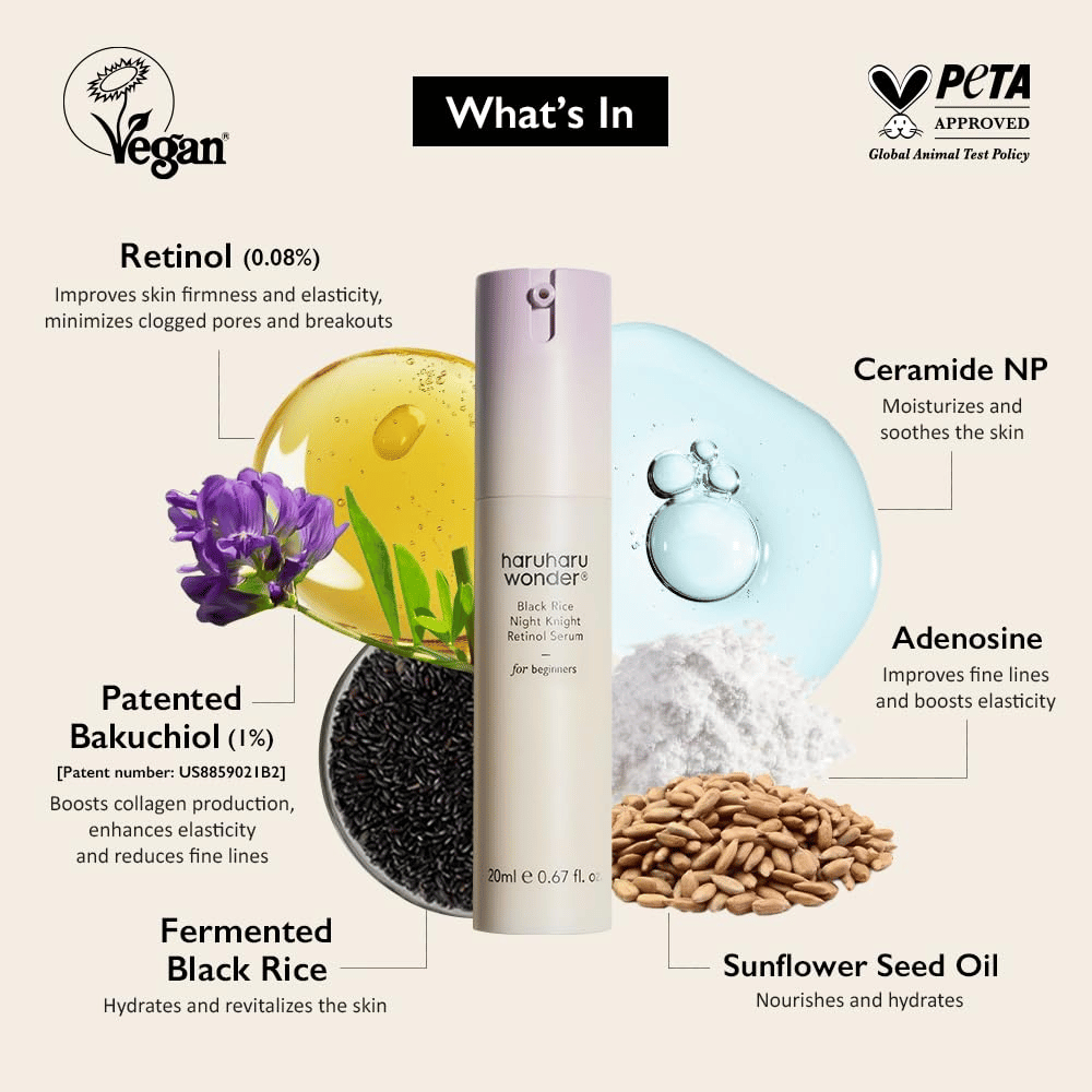 Haruharu Wonder Black Rice Night Knight Retinol Serum – retinol, bakuchiol, ceramid i fermentowany czarny ryż