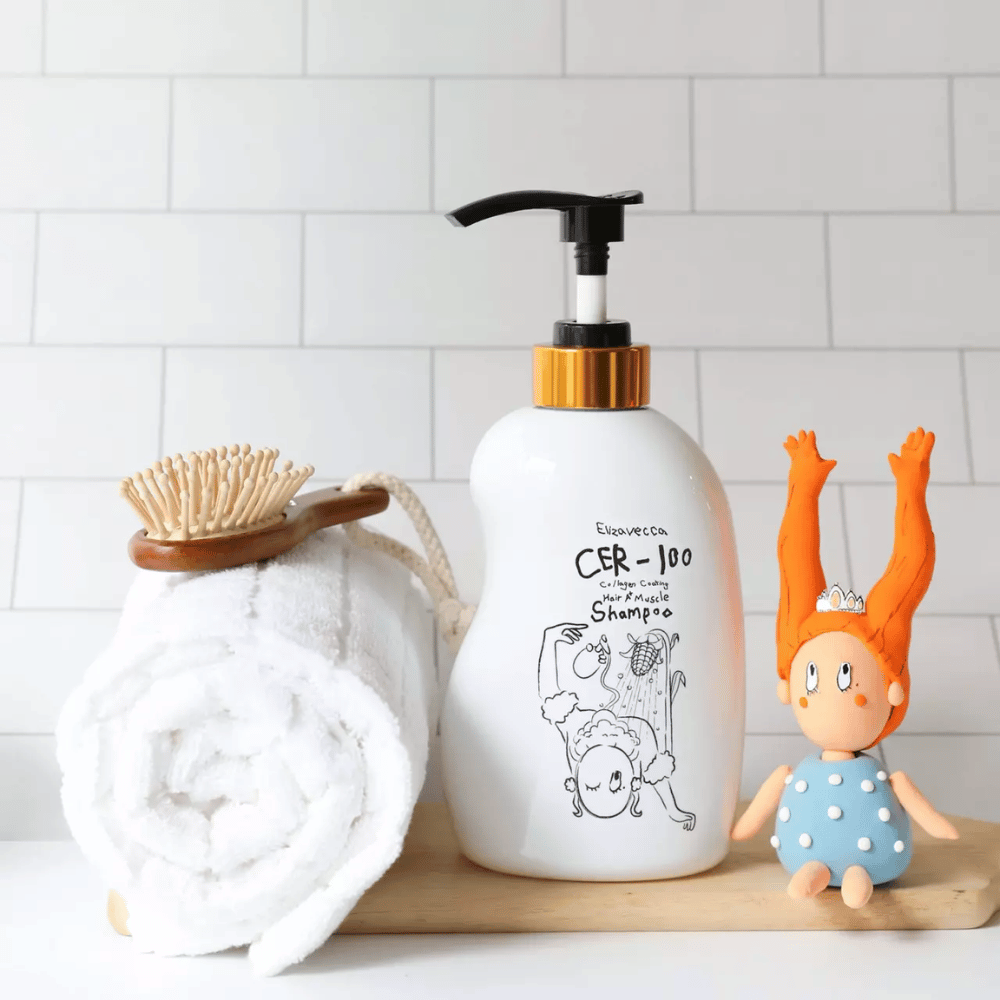 Elizavecca CER-100 Collagen Coating Hair A+ Muscle Shampoo – wzmacniający szampon kolagenowy do suchych i zniszczonych włosów w środowisku łazienkowym