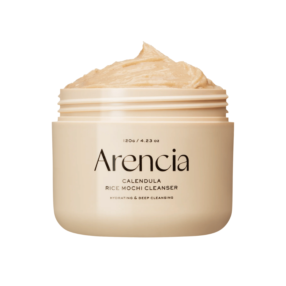 Arencia Calendula Rice Mochi Cleanser 120 g – nawilżający i głęboko oczyszczający koreański środek do mycia twarzy z nagietkiem i ryżem, który łagodzi skórę i nadaje naturalny blask.