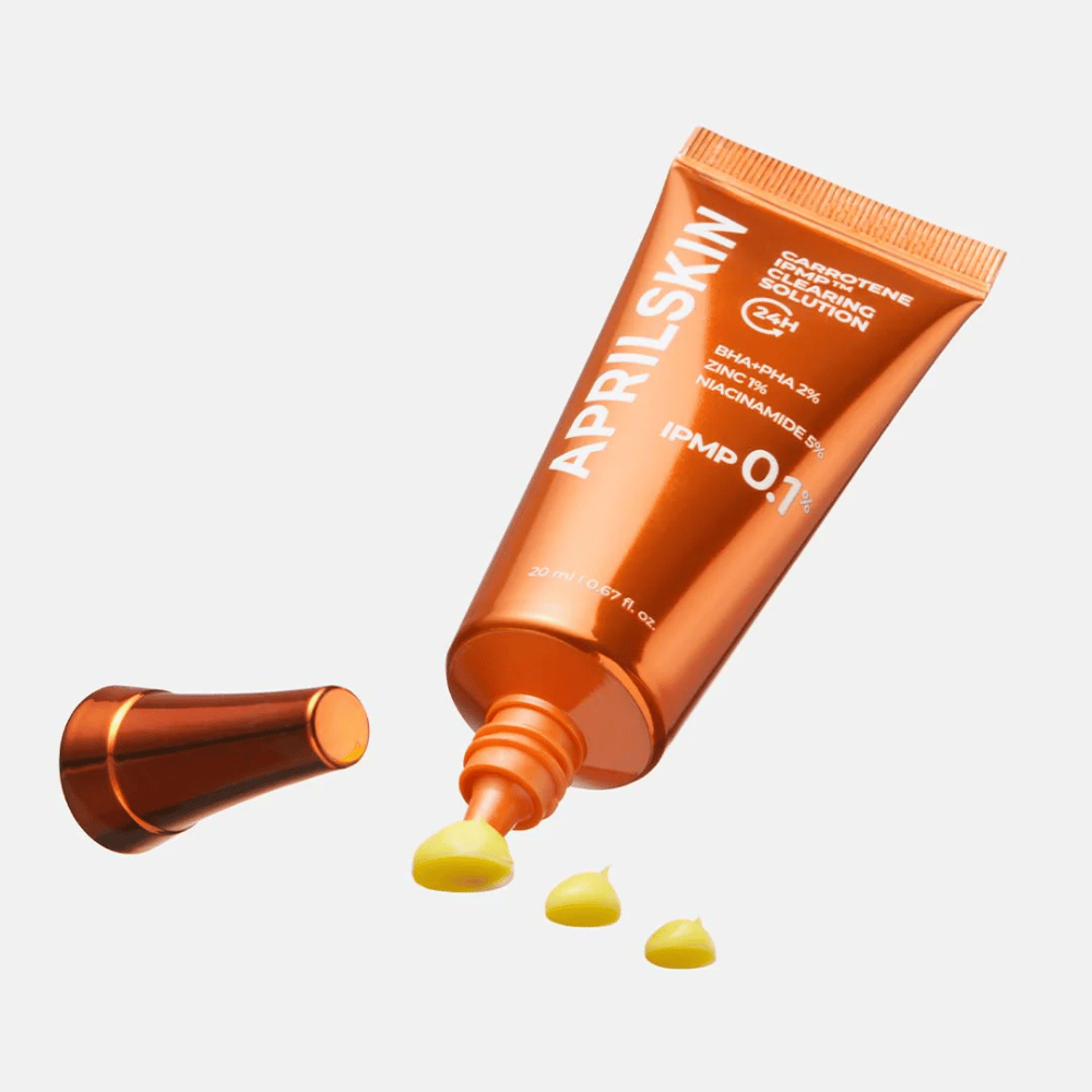 APRILSKIN Carrotene IPMP Clearing Solution spot treatment na pryszcze i zanieczyszczoną skórę, skoncentrowana formuła z IPMP 0,1% i kwasami złuszczającymi