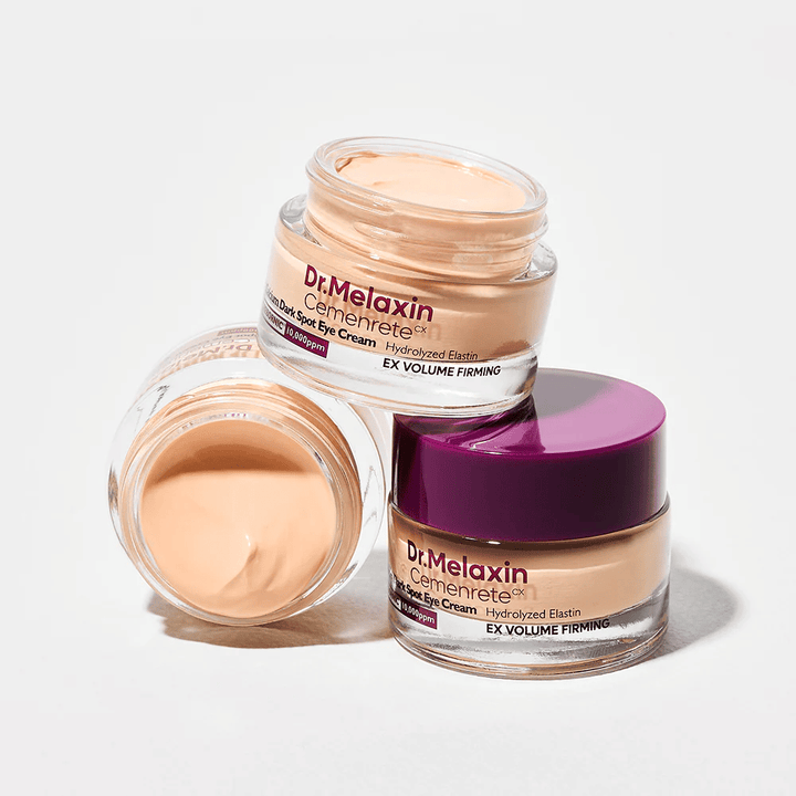 Dr.Melaxin Cemenrete Eye Cream z różnych kątów, koreański krem pod oczy przeciw ciemnym plamom i drobnym liniom z efektem objętościowym i ujędrniającym.
