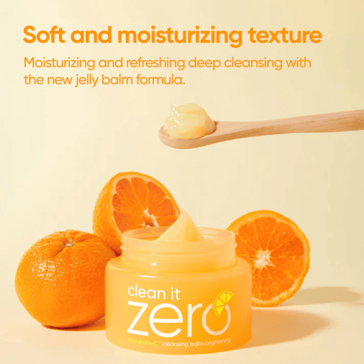 Banila Co Clean It Zero cleansing balm z mandarynką i witaminowym balsamem jelly, który jest delikatny dla skóry i skutecznie usuwa makijaż oraz zanieczyszczenia