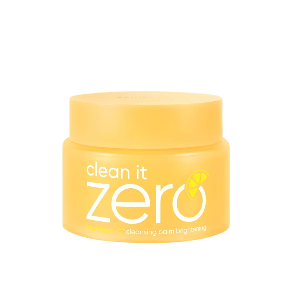 Banila Co Clean It Zero Cleansing Balm Brightening z Mandarin-C w żółtym opakowaniu, masełko do demakijażu który rozpuszcza makijaż i zapewnia jaśniejszą skórę
