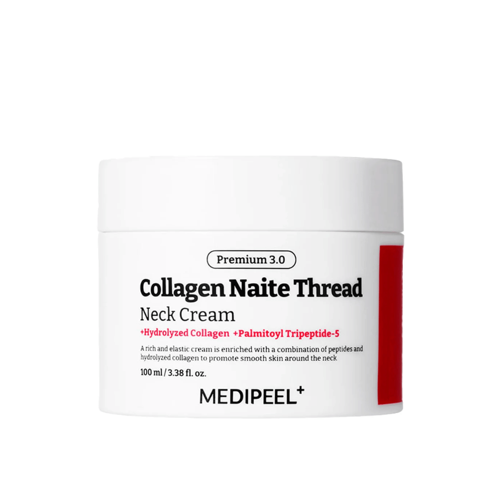 MEDIPEEL Collagen Naite Thread Neck Cream Premium 3.0 100 ml – koreański krem do szyi z kolagenem i Palmitoyl Tripeptide-5 dla ujędrnienia, przeciwstarzeniowy i poprawiający strukturę skóry.