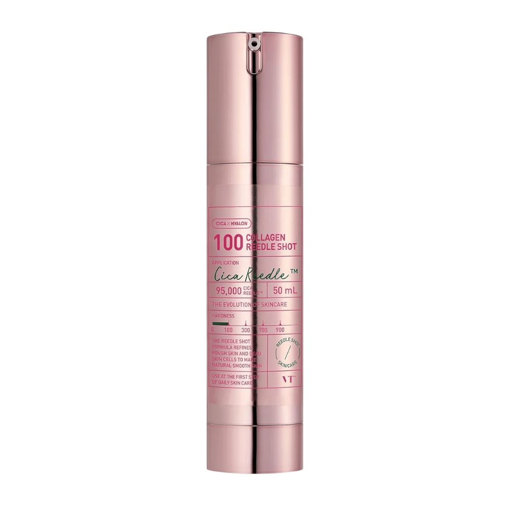 Zdjęcie produktu VT Collagen Reedle Shot 100 – 50 ml. Poprawia elastyczność i gładkość skóry dzięki mikroigłom kolagenowym.