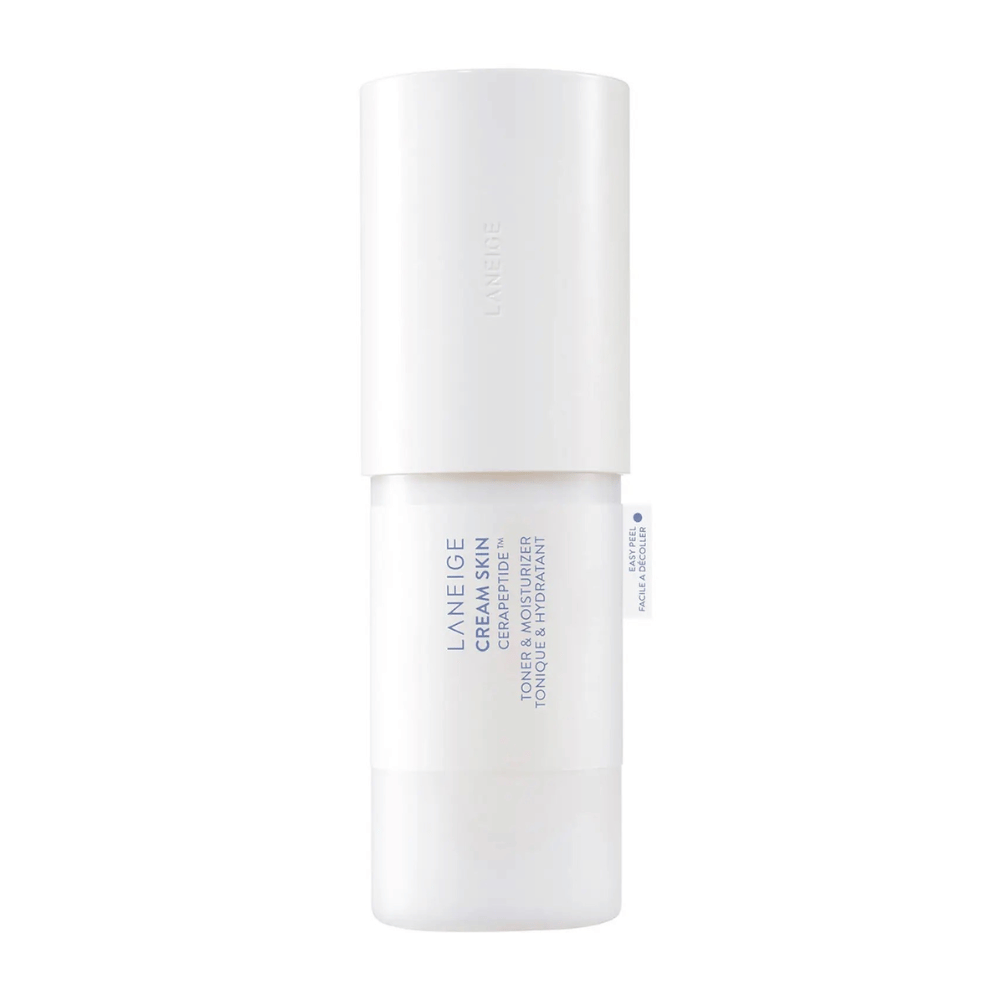 Laneige Cream Skin Cerapeptide Refiner w białej butelce z pompką. Produkt łączy toner i krem nawilżający, zaprojektowany, aby nawilżać i tonizować skórę.