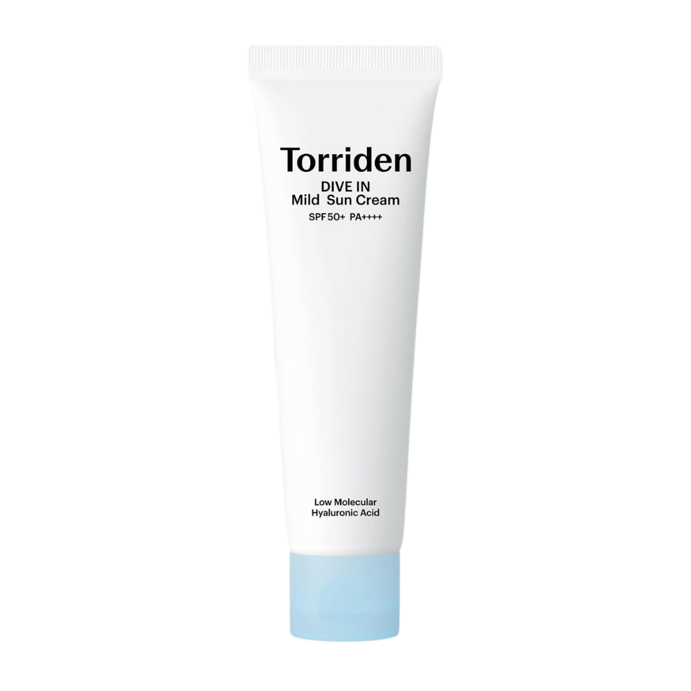 Czyste zdjęcie produktu Torriden DIVE-IN Mild Sun Cream na białym tle.