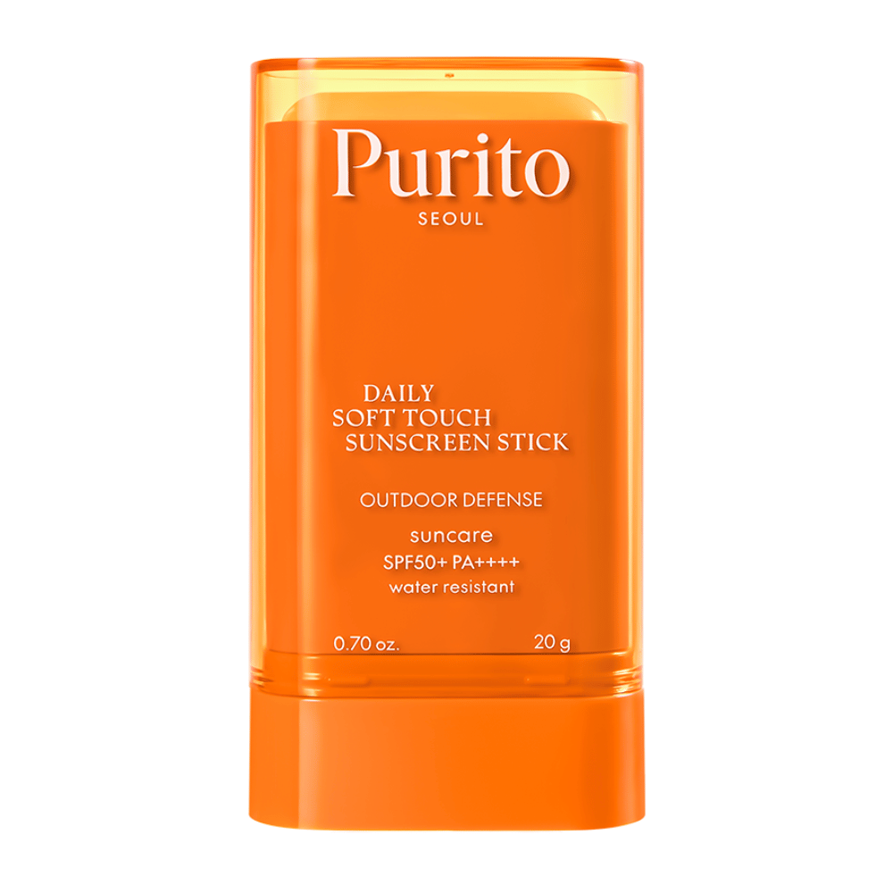 Purito Daily Soft Touch Sunscreen Stick – ochrona przeciwsłoneczna w wygodnej formie sztyftu z SPF50+ PA++++. Wodoodporna, jedwabista powłoka, idealna zarówno do twarzy, jak i ciała. Odpowiednia także dla wrażliwej skóry.