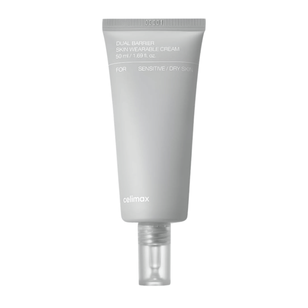 Celimax Dual Barrier Skin Wearable Cream dla skóry wrażliwej i suchej, nawilżający krem do twarzy, który wzmacnia barierę skórną i zmniejsza podrażnienia.