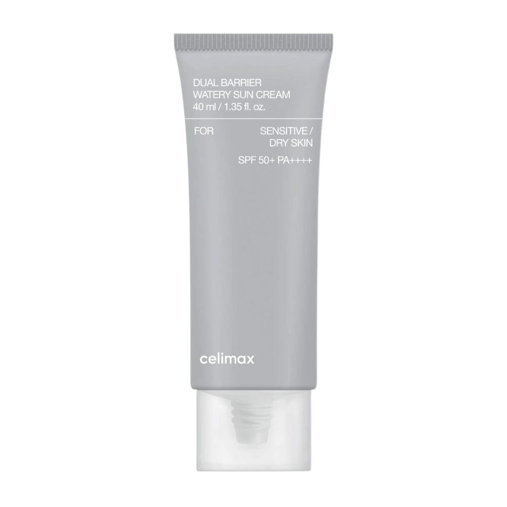 Celimax Dual Barrier Watery Sun Cream SPF50+ PA++++ 40 ml – återfuktande mineralbaserat solskydd för torr och känslig hud med ceramider och Aquatide.