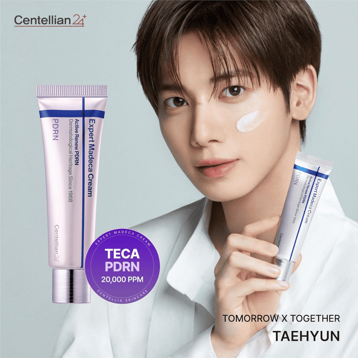 Centellian24 Expert Madeca Cream Active Renew PDRN nakładany na skórę, nawilżający krem do twarzy z PDRN, który wzmacnia barierę skórną i poprawia elastyczność