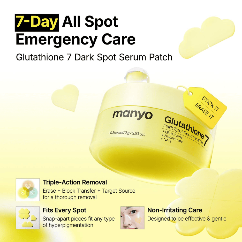 Ma:nyo Glutathione 7 Dark Spot Serum Patch spot treatment do szybkiej pielęgnacji przebarwień, śladów po trądziku i hiperpigmentacji