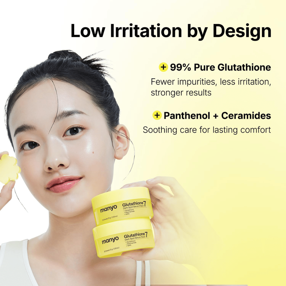 Ma:nyo Glutathione 7 Dark Spot Serum Patch z 99% glutathione, panthenol i ceramidami do delikatnej pielęgnacji przebarwień
