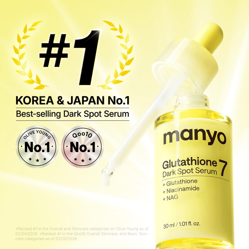 Ma:nyo Glutathione 7 Dark Spot Serum nagradzane serum na przebarwienia z glutationem, niacynamidem i NAG
