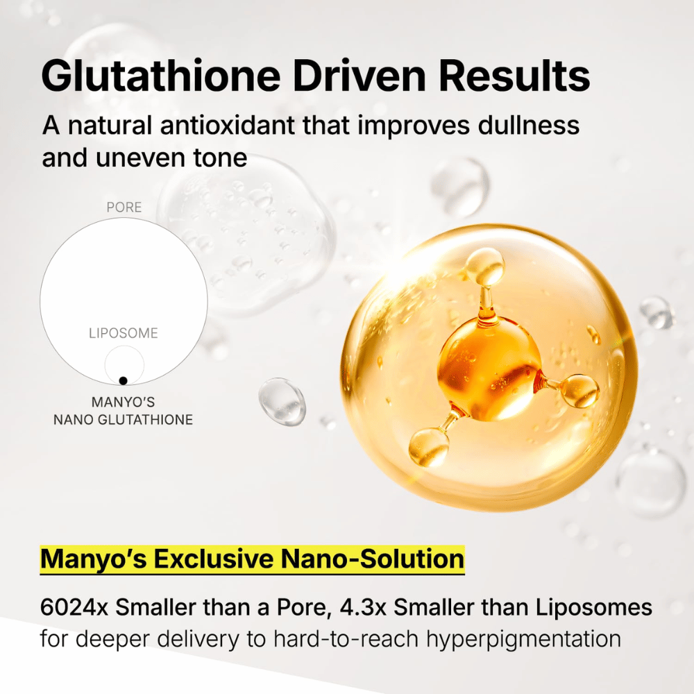 Ma:nyo Glutathione 7 Dark Spot Serum z nano-glutationem do dogłębnej pielęgnacji przebarwień i poszarzałej skóry