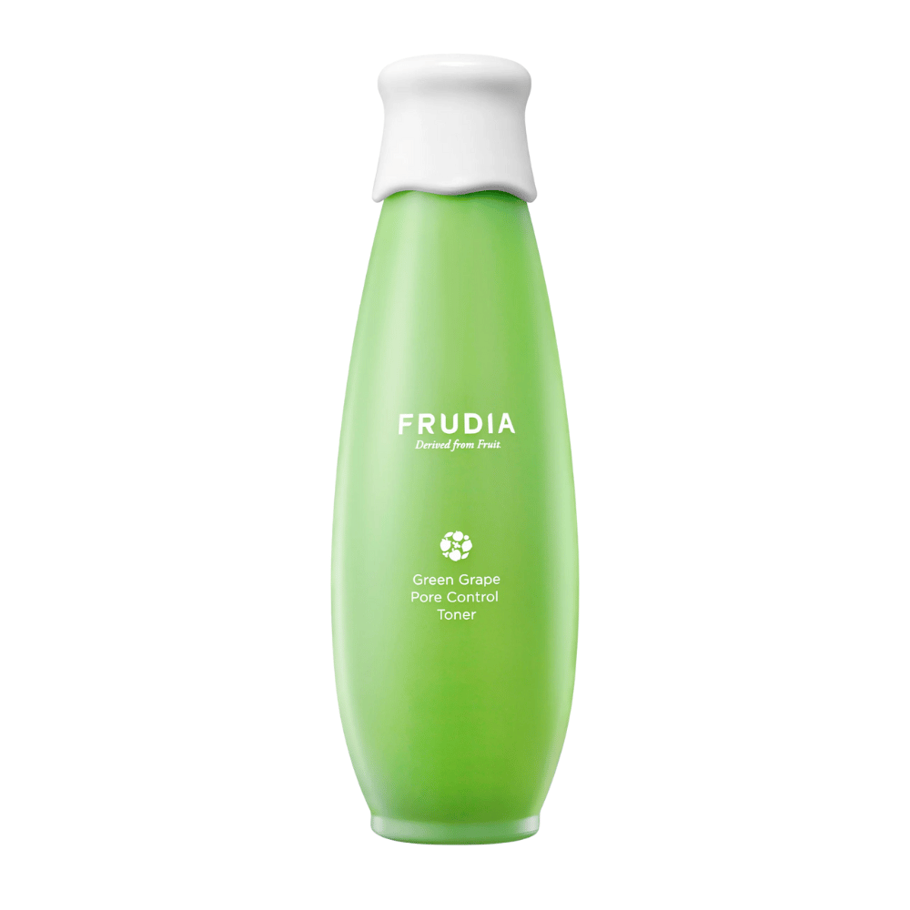 Frudia Green Grape Pore Control Toner – koreański tonik do twarzy z ekstraktem z zielonych winogron, który równoważy tłustą skórę, minimalizuje pory i zapewnia świeżą, nawilżoną i klarowną cerę.