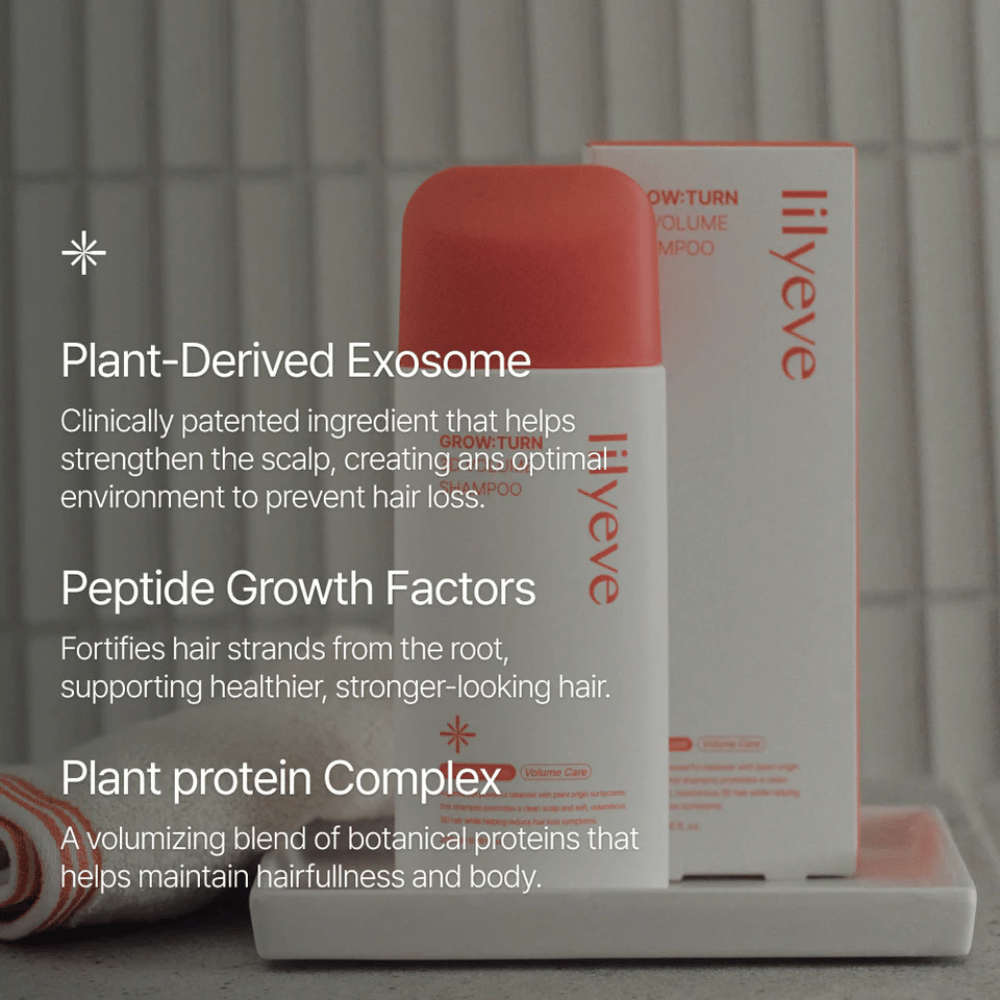 LILYEVE Grow:Turn Exosome 3D Volume Brush Shampoo z klinicznie opracowaną formułą dla skóry głowy i objętości