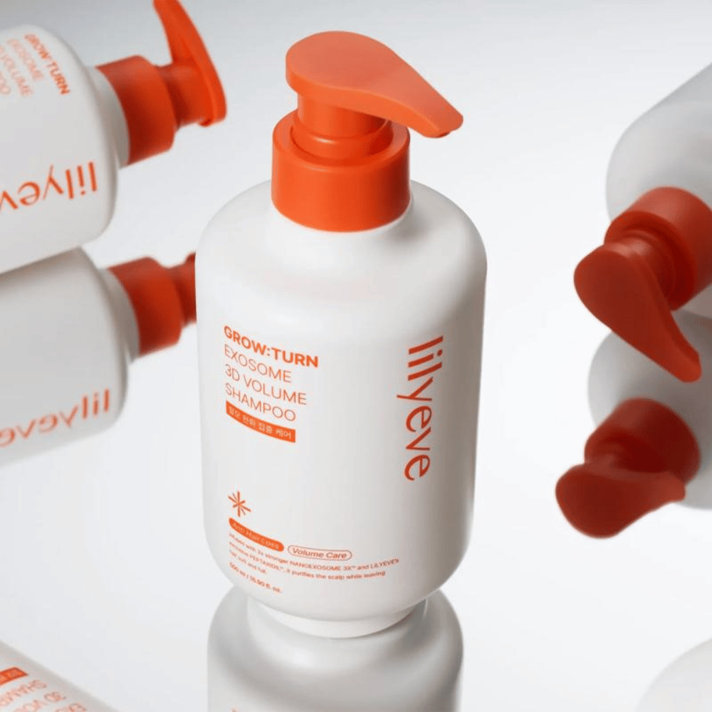 LILYEVE Grow:Turn Exosome 3D Volume Shampoo z formułą zwiększającą objętość przeciw cienkim i pozbawionym życia włosom