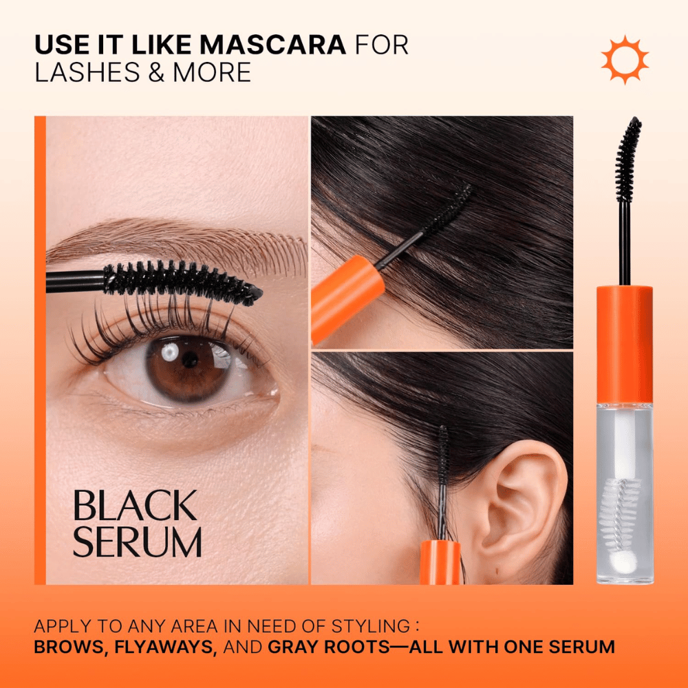 LILYEVE Grow Turn Exosome Dual Lash Serum – czarne serum na dzień, które nakłada się na rzęsy, brwi i linię włosów.