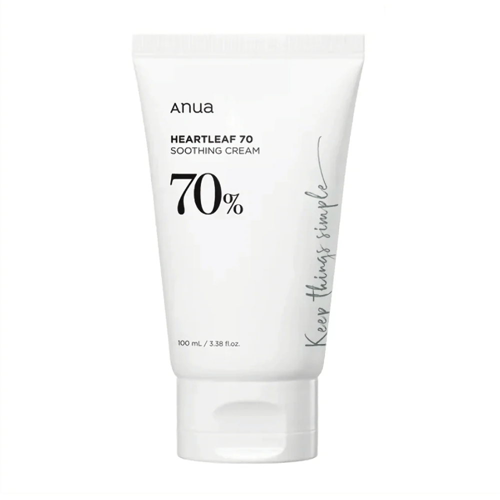 Tuba Anua Heartleaf 70 Soothing Cream na białym tle.