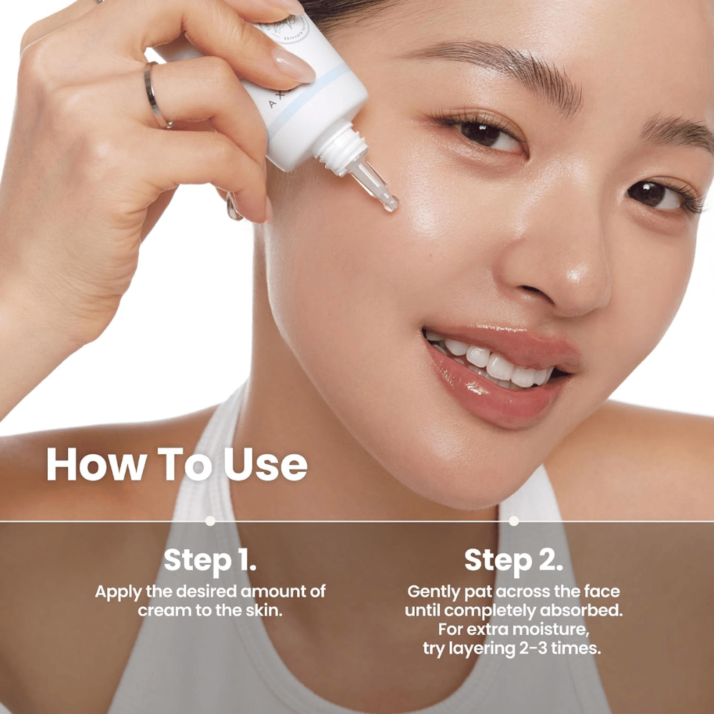 AXIS-Y Heartleaf My Type Calming Cream – aplikacja kojącego kremu do twarzy