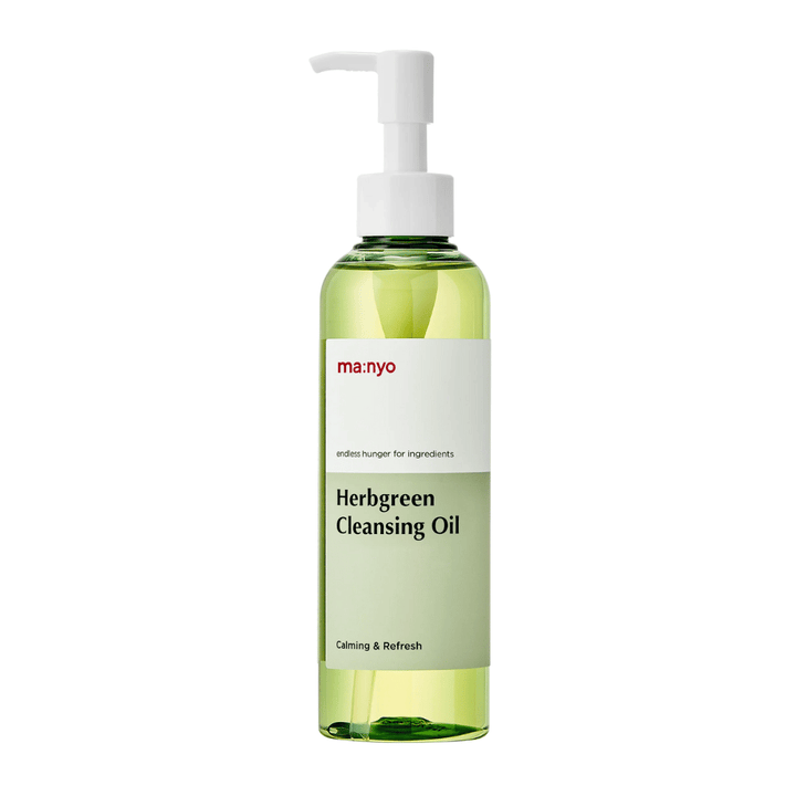 ma:nyo Herbgreen Cleansing Oil olejek oczyszczający z pompką, delikatne oczyszczanie olejkiem, które skutecznie usuwa makijaż i oczyszcza pory