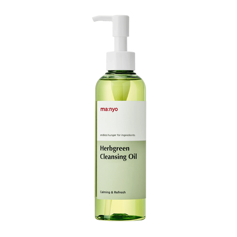 ma:nyo Herbgreen Cleansing Oil olejek oczyszczający z pompką, delikatne oczyszczanie olejkiem, które skutecznie usuwa makijaż i oczyszcza pory