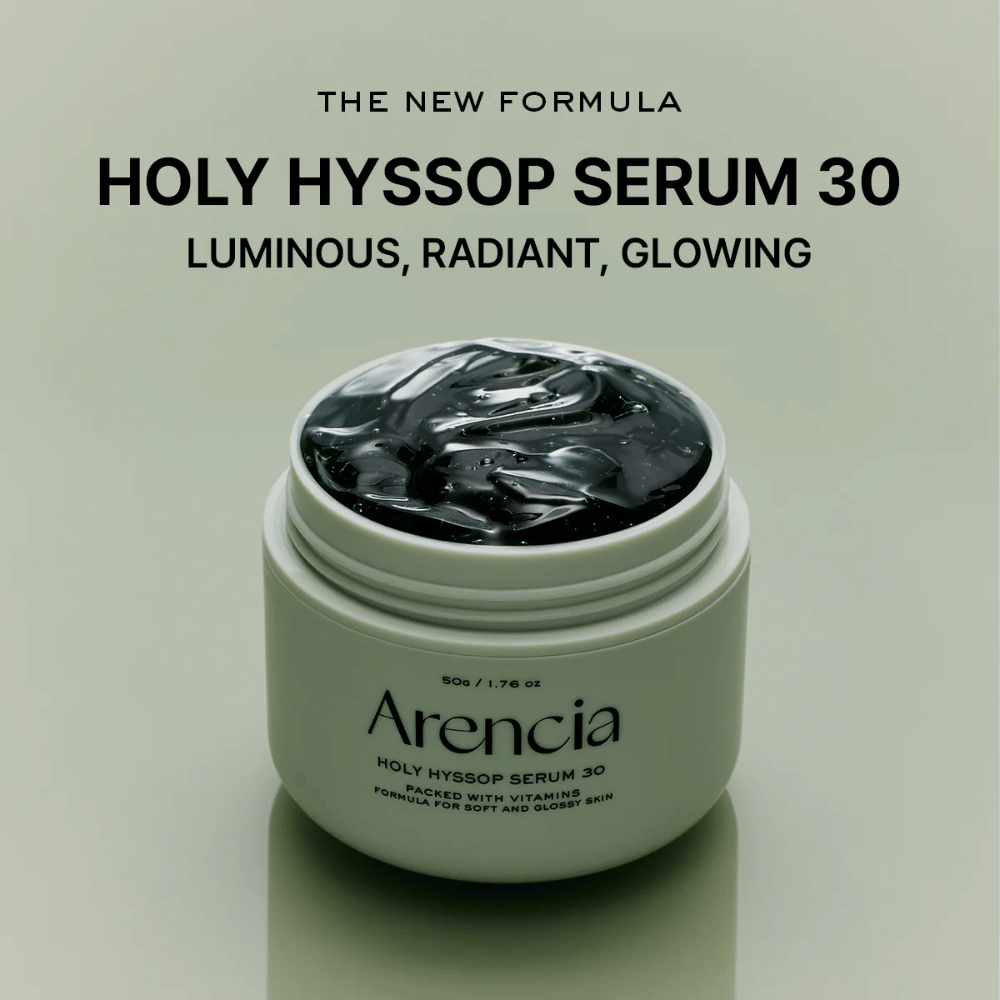 Arencia Holy Hyssop Serum 30 – nowe serum rozświetlające z formułą bogatą w witaminy, które zapewnia równomierny, promienny i zdrowy koloryt skóry.